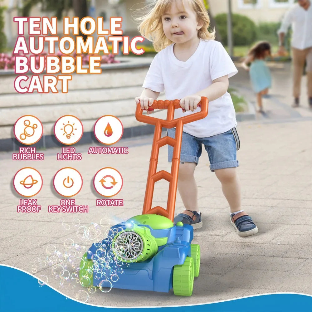 Automatic Bubble Machine Weeder Soap Maker Blower Baby Activity Walker for Outdoor Kids Toys For Children Gift Boys